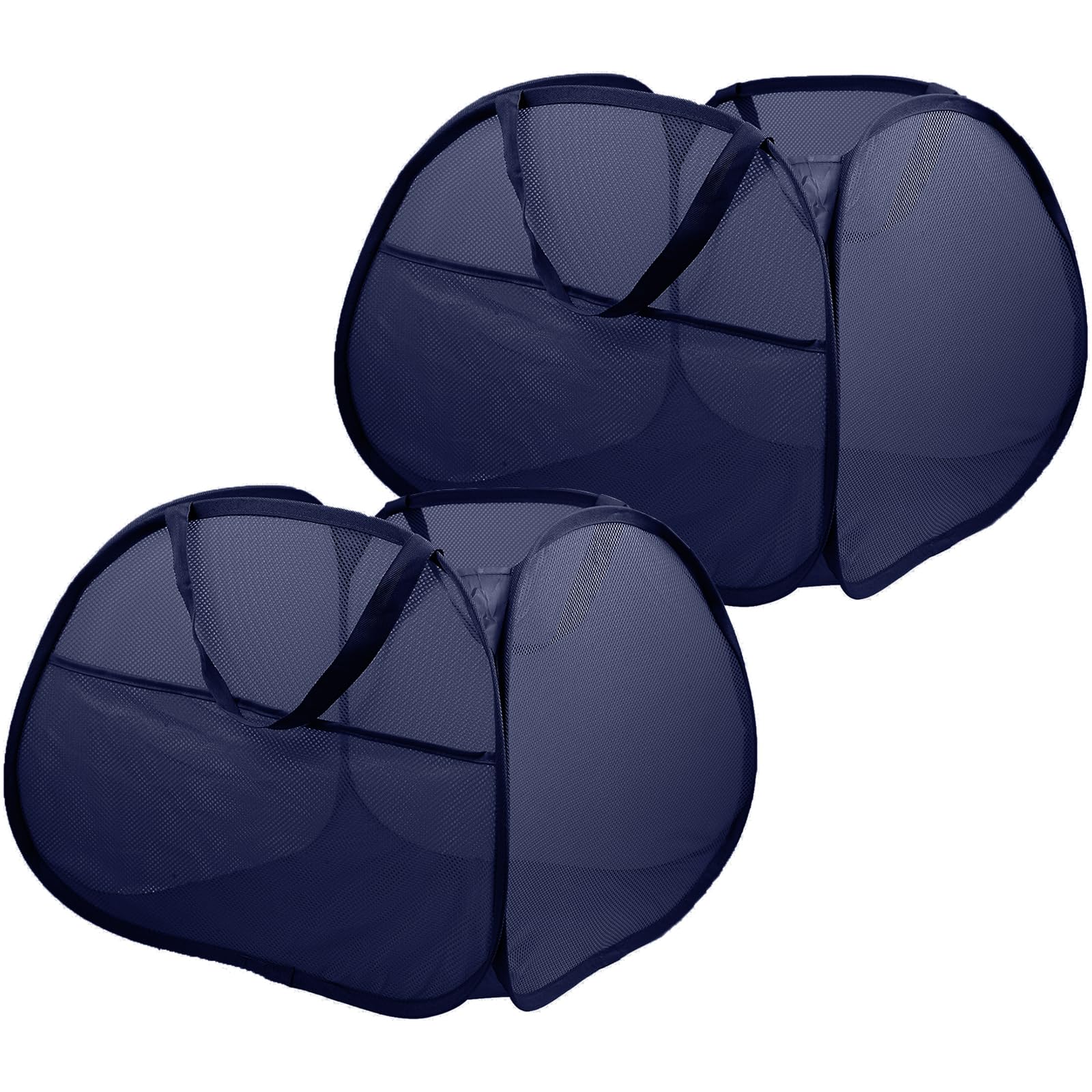 2 Pack Collapsible Foldable Laundry Baskets, 90L Large Durable Mesh Pop Up Hampers for Bedroom, Bathroom, Dorm, Laundry Room, Tr