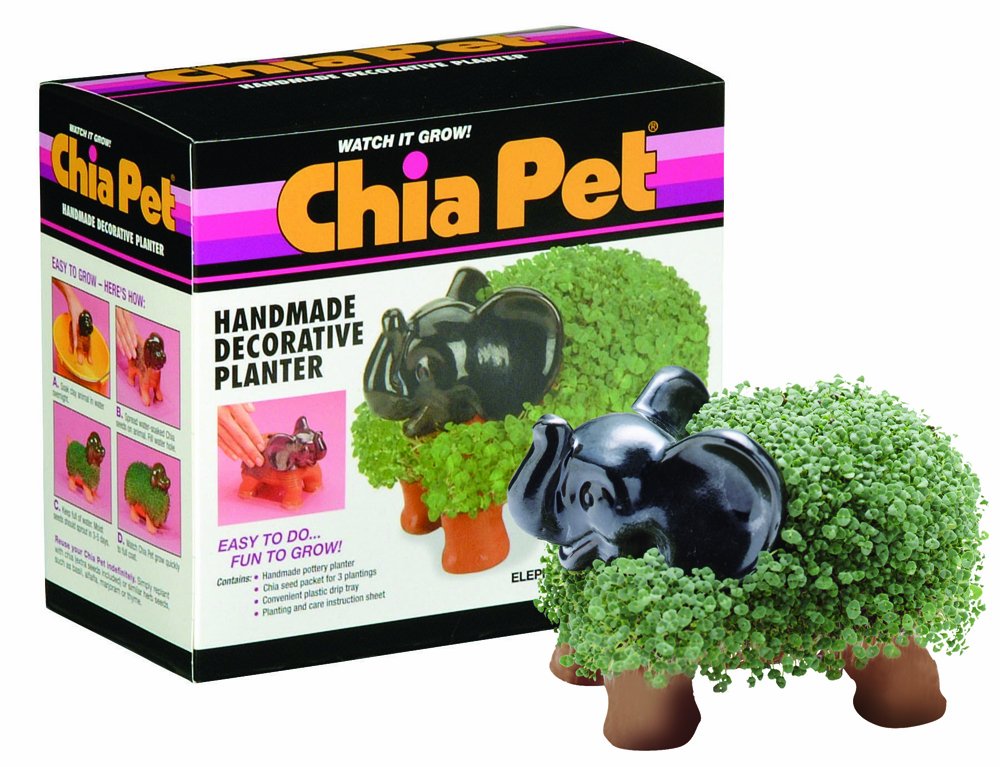 Chia Pet Elephant With Seed Pack, Decorative Pottery Planter, Easy To Do And Fun To Grow, Novelty Gift, Perfect For Any Occasion