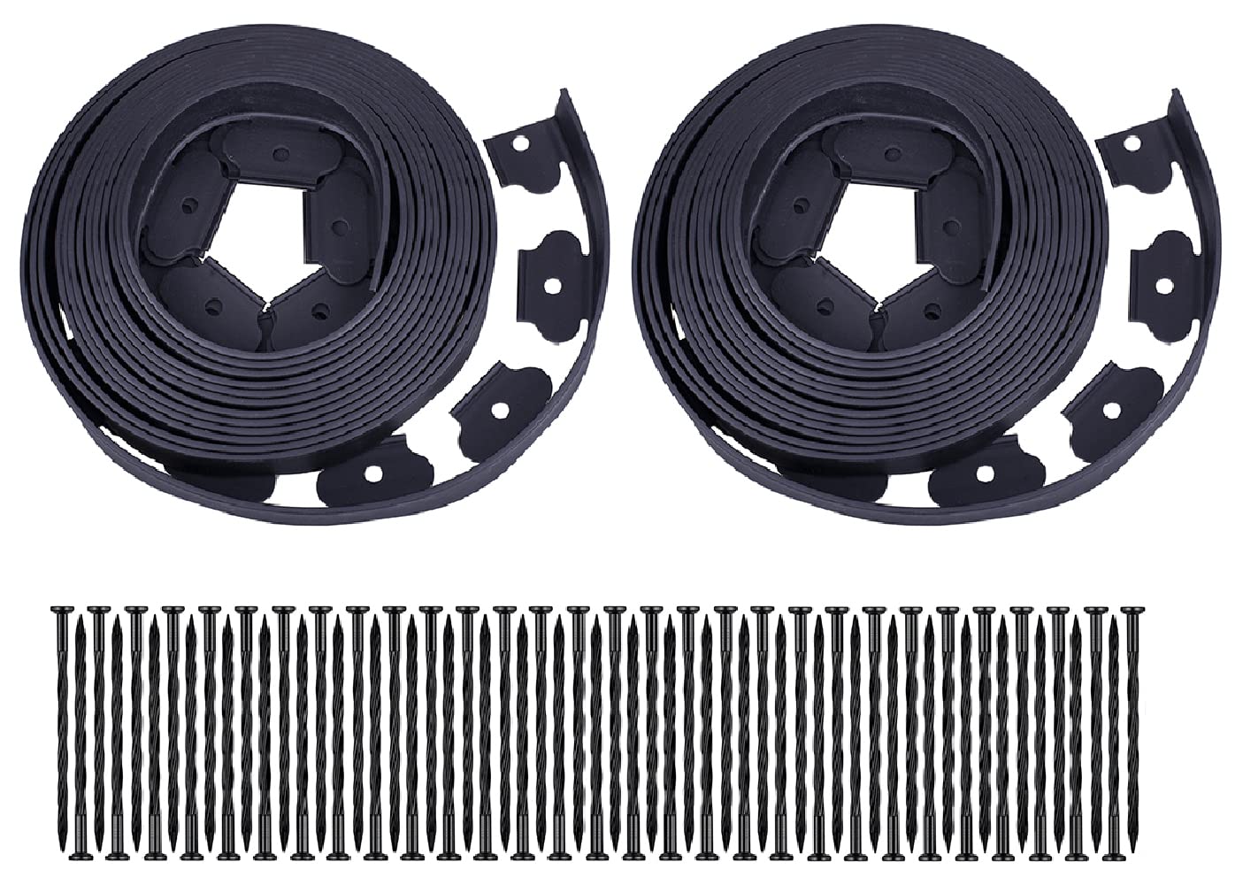 No Dig Lawn Edging Kit,60Ft Landscape Edging With 60 Stakes Fit For Lawn,Flower Garden,Grass,The Yard,Lawn Edging (Black, 60Ft)