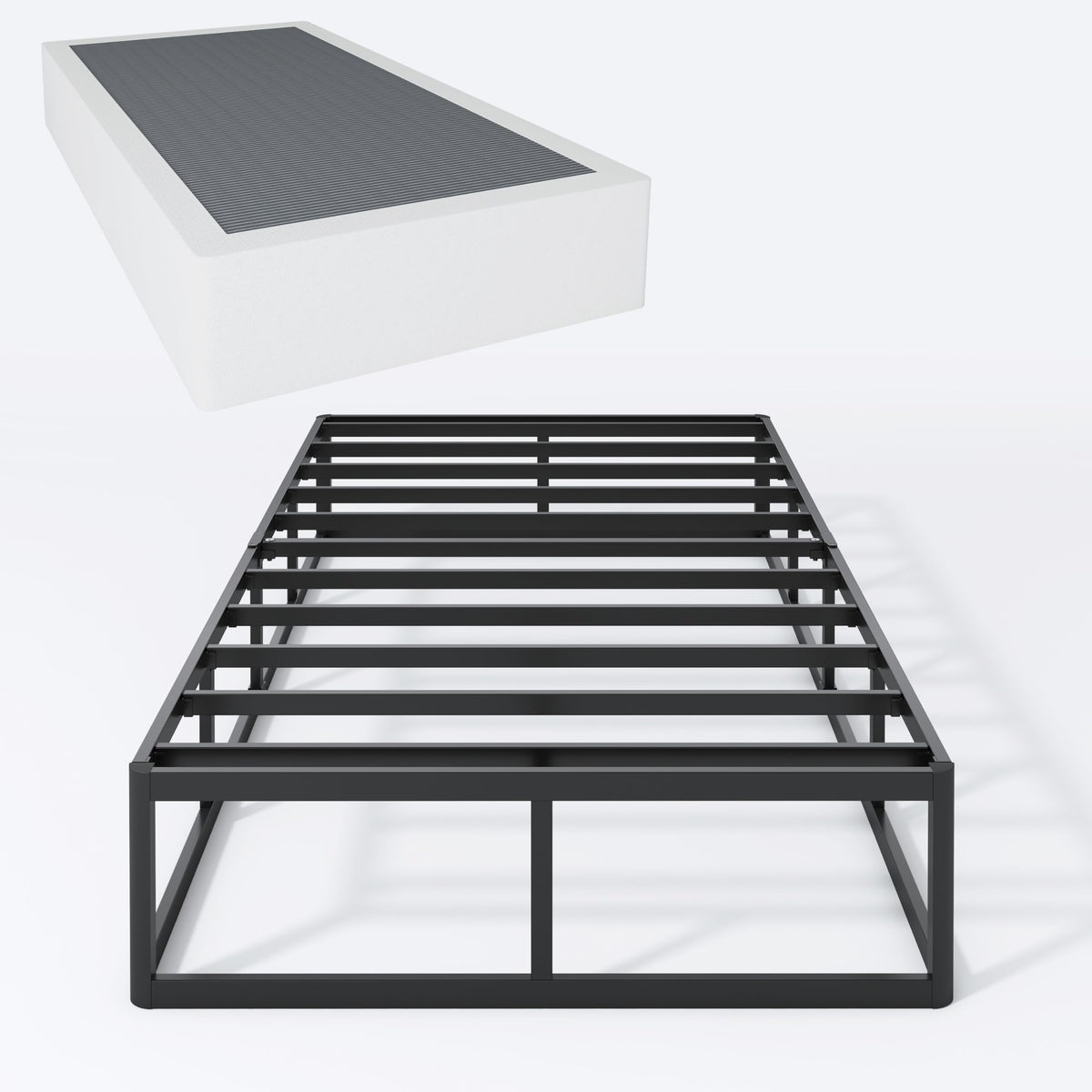 Shland Twin Box Spring 9 Inch High Profile Metal Frame Mattress Foundation,Twin Size Box Spring With Fabric Cover, Easy Assembly