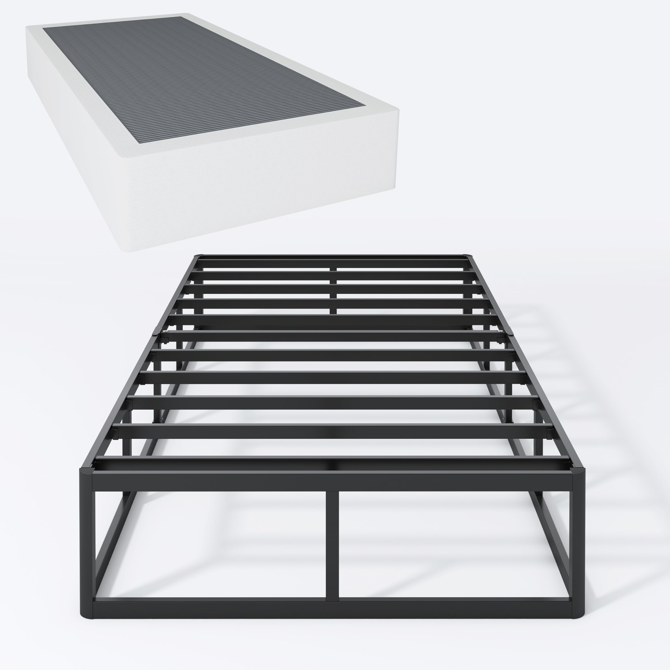 Shland Twin Xl Box Spring 9 Inch High Profile Metal Frame Mattress Foundation,Twin Xl Size Box Spring With Fabric Cover, Easy As