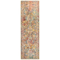 SAFAVIEH Crystal Collection Runner Rug - 22 x 7, Light Blue & Orange, Boho Chic Oriental Distressed Design, Non-Shedding & Eas