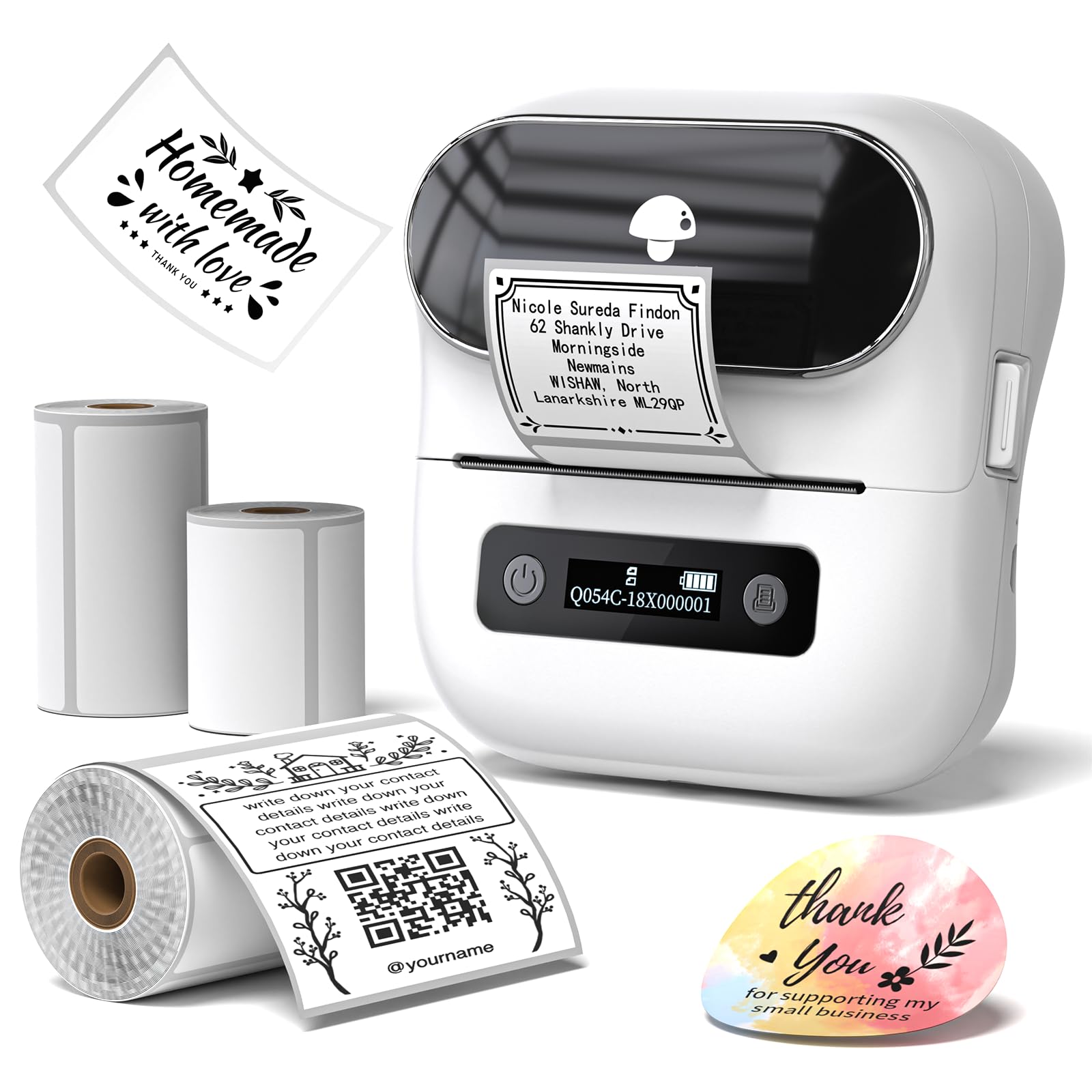 Phomemo Label Makers, M220 Barcode Printer, 3 Inch Thermal Bluetooth Label Printer For Barcode, Address, Mailing,Compatible With