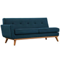 Modway Engage Left Arm Loveseat In Midcentury Modern Upholstered Fabric Azure