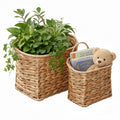 Handwoven Wicker Hanging Wall Basket Set of 2 | Bohemian Storage Baskets for Door & Wall | Decorative Organizer for Kitchen, Flo