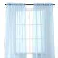 Elegant Comfort 2-Piece Sheer Panel with 2inch Rod Pocket - Window Curtains 60-inch Width X 84-inch Length - Light Blue