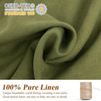 Simple&Opulence 100% Linen Duvet Cover Set, 2 Pcs Pure Natural French Flax Olive Green Duvet Cover Twin Size, Breathable Soft Co