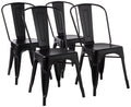 Amazon Basics Stackable Bar Stool Chair, Easy to Assemble, Sturdy, 4 Pack, 20.1 D x 17.1 W x 33.5 H, Matte Black