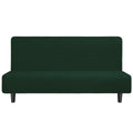 Easy-Going Stretch Futon Slipcover Armless Futon Bed Cover Furniture Protector Without Armrests With Elastic Bottom For Kids, Soft Jacquard Fabric Small Checks (Large, Dark Green)