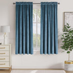 Lazzzy Blue Velvet Room Darkening Thermal Insulated Curtains 72 Inch Length Soundproof Noise Reducing Drapes For Bedroom Living Privacy Home Decor Rod Pocket, 2 Panels Dark Slate