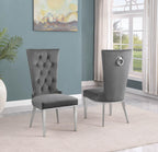 Best Quality Furniture SC330-337 Dining Chairs, Dark Gray/Silver