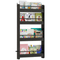 MAHANCRIS Kids Bookshelf, 4-Tier Wall Mount Bookshelf for Kids, Behind The Door Bookshelf, Hanging Book Shelf for Kids Room, Pla