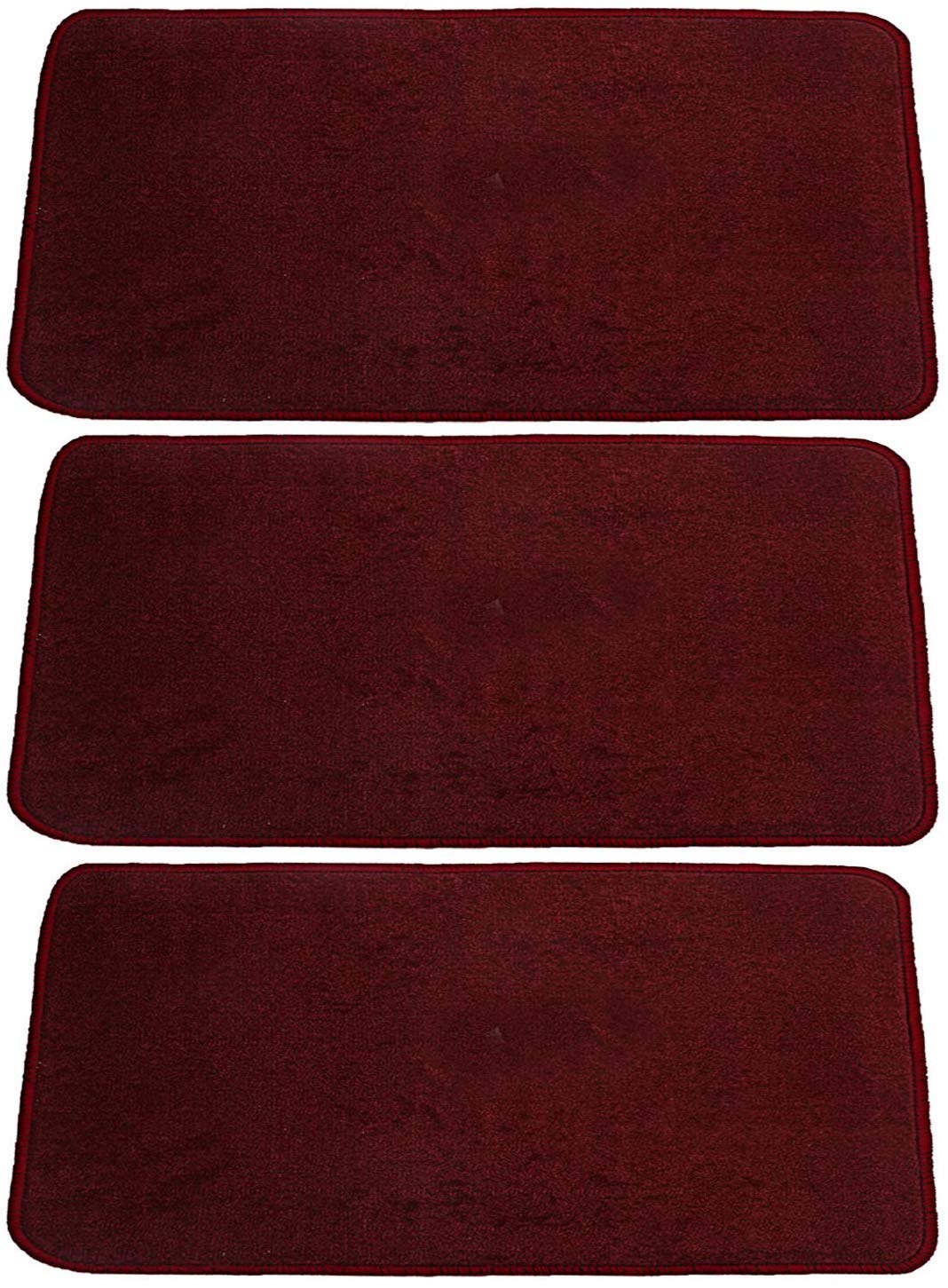 Kuber Industries Microfiber Anti Slip 3 Pieces Bath Mat 22x14, Maroon  CTKTC21989