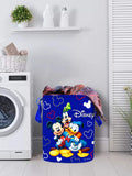 Kuber Industries Disney Print Round Waterproof Cotton Laundry Bag, Toy Storage, Laundry Basket Organizer 45 L (Blue)KUBMART1162