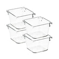 Ravinte Decor 4 Pack Drawer Organizer - 3 X 3 Clear Acrylic Storage Bins with Non-Slip Pads, Versatile Desk Tray for Makeup, Jew