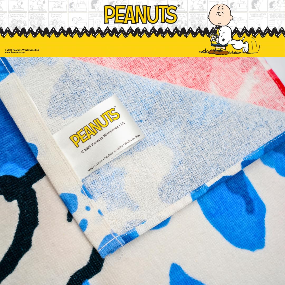 Franco Collectibles Peanuts Snoopy & Woodstock Super Soft Cotton Bath/Pool/Beach Towel, 58 In X 28 In, (100% Officially Licensed