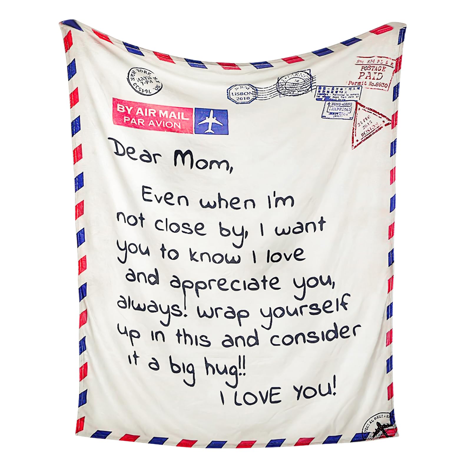Veteble Best Gifts For Mom For Birthday, Mothers Day, Christmas, Super Soft, Warm & Comfy Dear Mom Throw Blanket Gift From Daugh