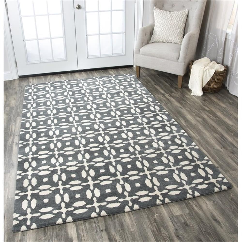 Rizzy Home Alora Decor Holland 5' X 8' Print Grey/Beige Hand-Tufted Area Rug