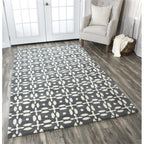 Rizzy Home Alora Decor Holland 5' X 8' Print Grey/Beige Hand-Tufted Area Rug