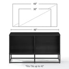 Crosley Furniture Enzo Medium Vinyl Record Storage TV Stand and Entertainment Center, Media Console, Black