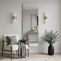 65 Silver Frameless Full Length Hanging Mirror