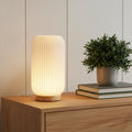 9 Beige Ribbed USB Lantern With Novelty Shade