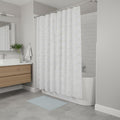 72 White And Gold Floral Shower Curtain
