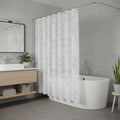 72 White And Gray Floral Shower Curtain