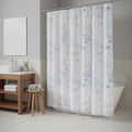 72 White And Blue Floral Shower Curtain