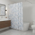 72 White Gray And Blue Floral Shower Curtain