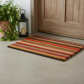 24 X 36 Red Orange And Green Variegated Stripe Outdoor Coir Door Mat