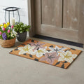 24 X 36 Brown Purple And White Floral Outdoor Coir Door Mat