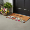 17 X 29 Brown Black And White Floral Welcome Outdoor Coir Door Mat