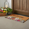24 X 36 Brown Black And White Floral Welcome Outdoor Coir Door Mat