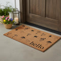 24 X 36 Brown And Black Mushrooms Hello Outdoor Coir Door Mat