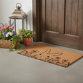 24 X 36 Brown And Black Bunny Floral Outdoor Coir Door Mat