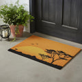 24 X 36 Orange Yellow And Black Sunrise Trees Outdoor Coir Door Mat