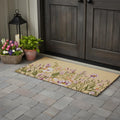18 X 40 Brown Green And Purple Floral Outdoor Coir Door Mat