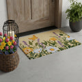 18 X 30 Brown Green And Orange Floral Outdoor Coir Door Mat
