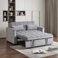 73 Light Gray Velvet Futon Convertible Sleeper Loveseat and Toss Pillows