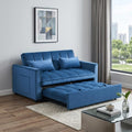 73 Blue Velvet Futon Convertible Sleeper Loveseat and Toss Pillows