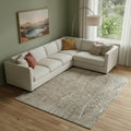 9 X 13 Green And Tan Abstract Area Rug