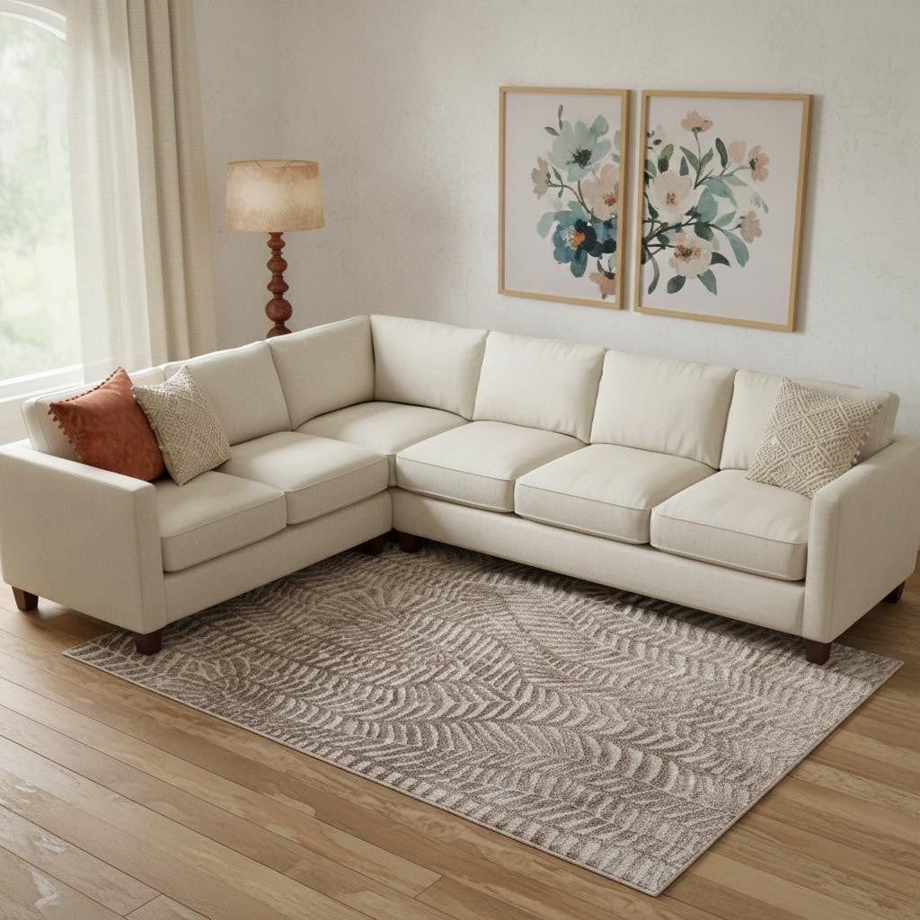 8 X 10 Taupe And Tan Animal Print Area Rug