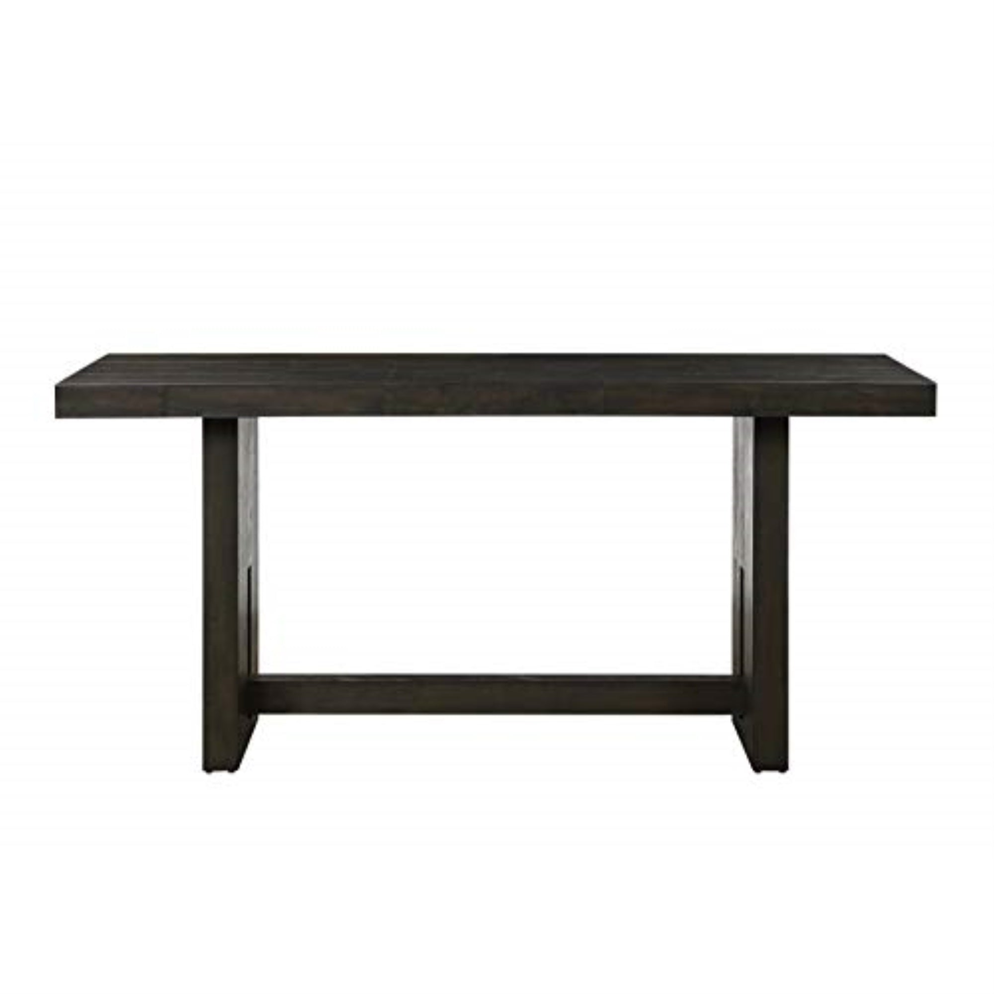 Acme Haddie Rectangular Wooden Trestle Counter Height Table in Distressed Walnut