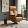 28 Camel Genuine Leather Power Swivel Recliner