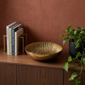 16 Antiqued Gold Aluminum Round Centerpiece Bowl