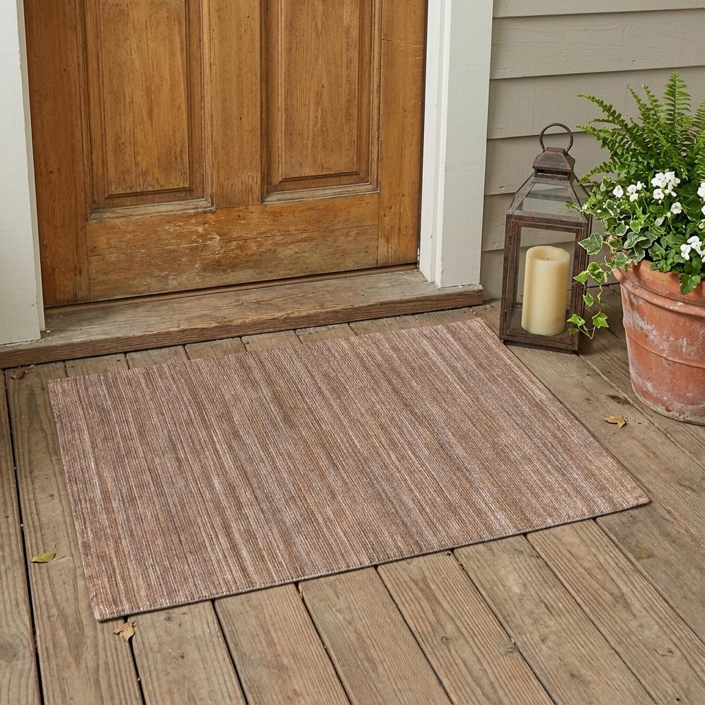 2 X 3 Black Brown And Gray Handmade Indoor Outdoor Area Rug