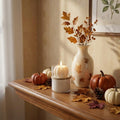 3 Inch Ivory Pumpkin And Apple Scented Mini Pumpkin Candle In Clear Glass Jar