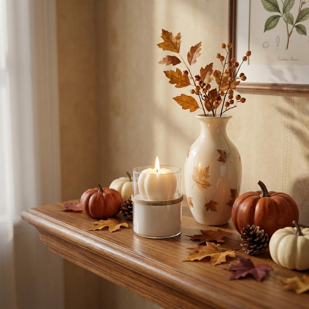 3 Inch Ivory Pumpkin And Apple Scented Mini Pumpkin Candle In Clear Glass Jar