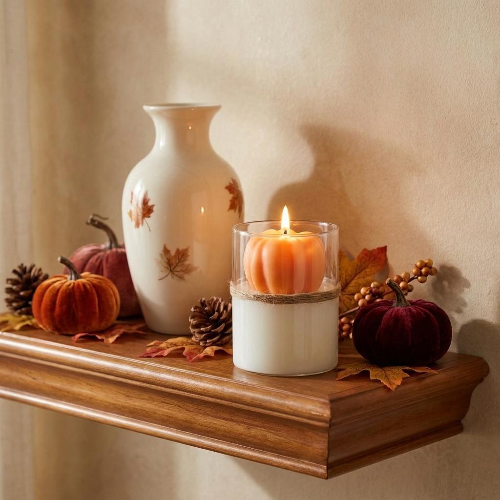 3 Inch Pumpkin Autumn Harvest Scented Mini Pumpkin Candle In Clear Glass Jar